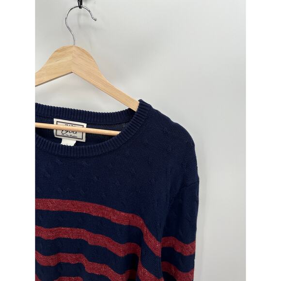 Joseph A Bank Blue Red Striped Cotton Sweater Pullover Mens Size Large - Picture 4 of 5
